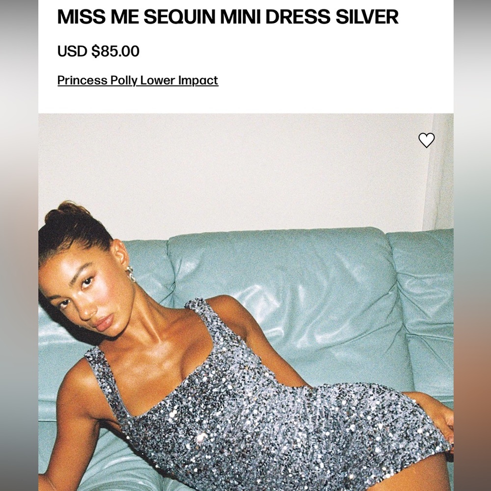 Princess polly Miss Me Silver Sequin Mini Dress